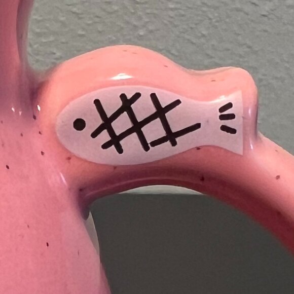 ENJOY JOY Find Joy in the Ordinary ~ Pink Ceramic Cat and Fish Mug - Picture 3 of 6